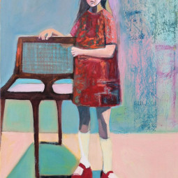 LITTLE FRENCH GIRL, oil, 52 x 36"