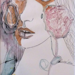 <em>A TEAR</em>, Ink and Watercolor, 14" x 11", 2020