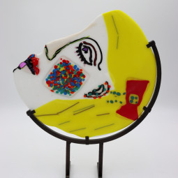 <em>BLONDIE</em>, Fused and painted glass